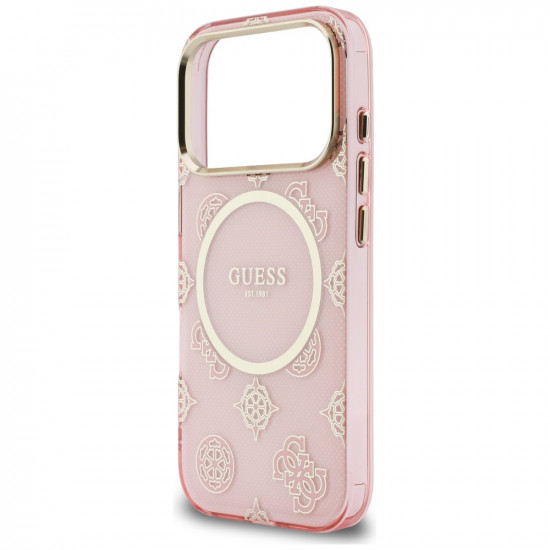 Guess IML Peony Dot MagSafe Case for iPhone 17 Pro Pink