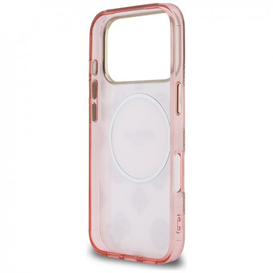 Guess IML Peony Dot MagSafe Case for iPhone 17 Pro Pink