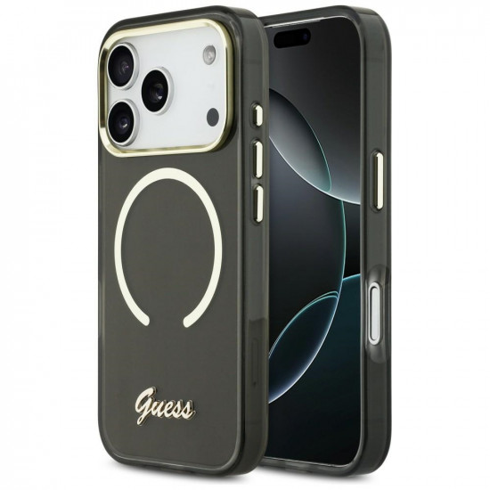 Guess IML Script Metal MagSafe Case for iPhone 17 Pro Black Guess IML Script Metal MagSafe Case for iPhone 17 Pro Black