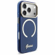 Guess IML Script Metal MagSafe Case for iPhone 17 Pro Max Blue
