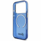 Guess IML Script Metal MagSafe Case for iPhone 17 Pro Max Blue