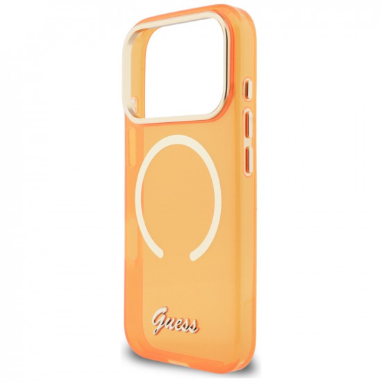 Guess IML Script Metal MagSafe Case for iPhone 17 Pro Max Orange Guess IML Script Metal MagSafe Case for iPhone 17 Pro Max Orange