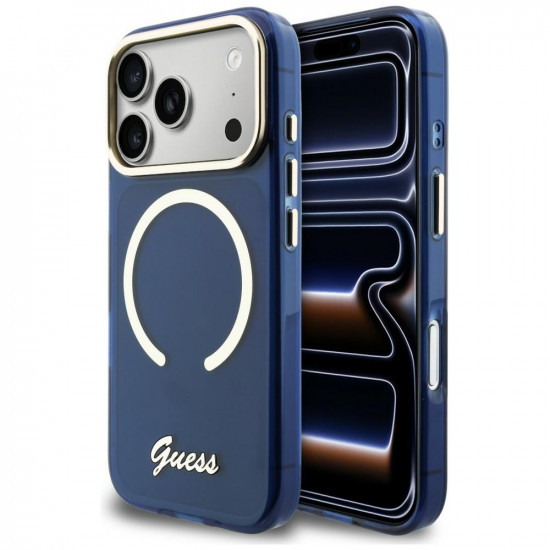Guess IML Script Metal MagSafe Case for iPhone 17 Pro Blue Guess IML Script Metal MagSafe Case for iPhone 17 Pro Blue