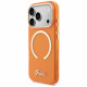 Guess IML Script Metal MagSafe Case for iPhone 17 Pro Orange
