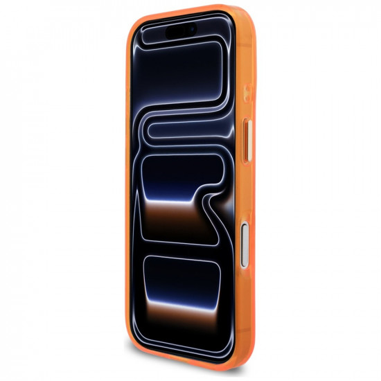 Guess IML Script Metal MagSafe Case for iPhone 17 Pro Orange