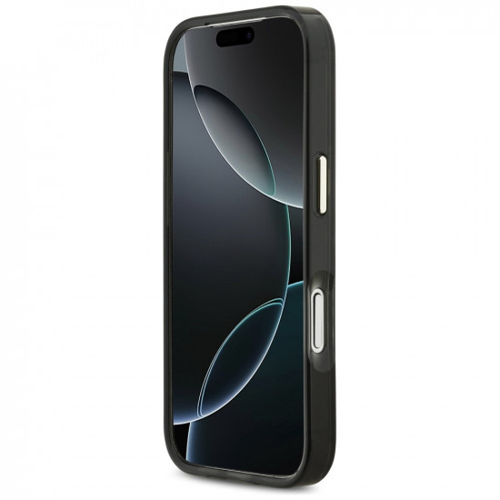 Guess IML Script Metal MagSafe case for iPhone 17 Pro tortoise