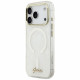 Guess IML Shell Script Metal MagSafe Case for iPhone 17 Pro Max White