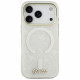 Guess IML Shell Script Metal MagSafe Case for iPhone 17 Pro Max White