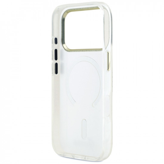Guess IML Shell Script Metal MagSafe Case for iPhone 17 Pro Max White