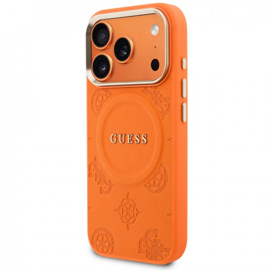 Guess Peony Hot Stamp MagSafe Case for iPhone 17 Pro Max Orange