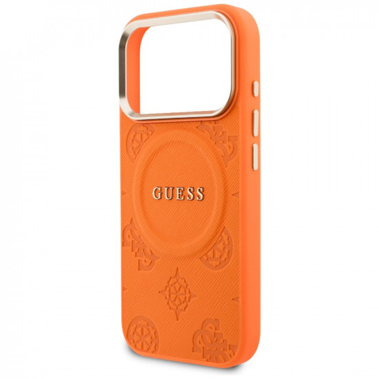 Guess Peony Hot Stamp MagSafe Case for iPhone 17 Pro Orange