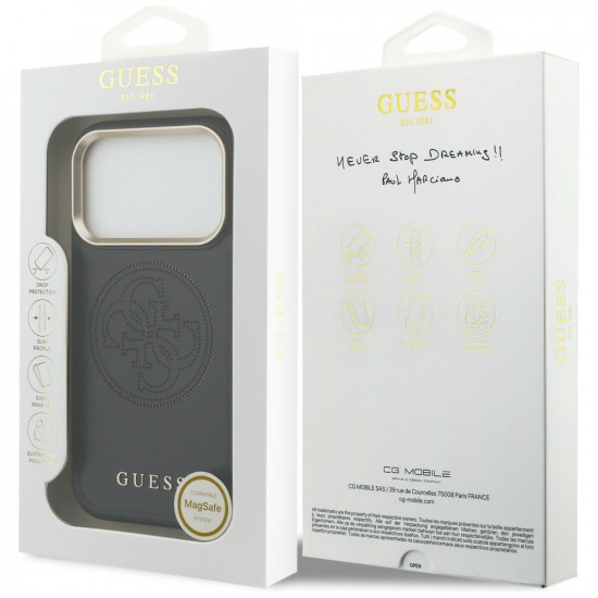 Guess Perforated 4G MagSafe case for iPhone 17 Pro black