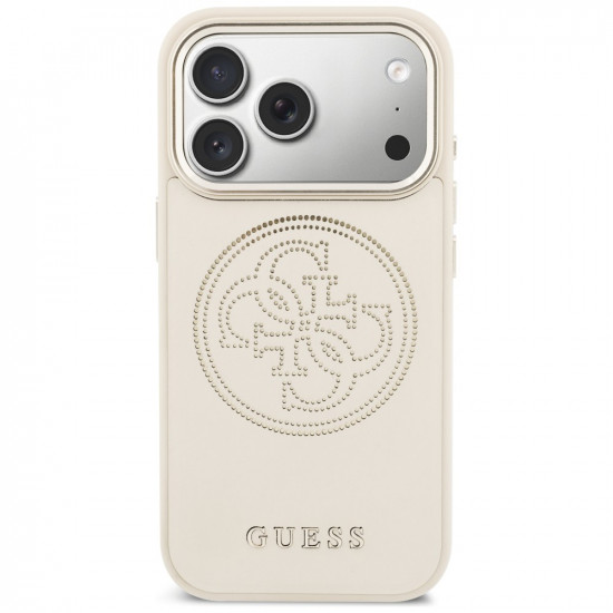 Guess Perforated 4G MagSafe Case for iPhone 17 Pro Max Beige