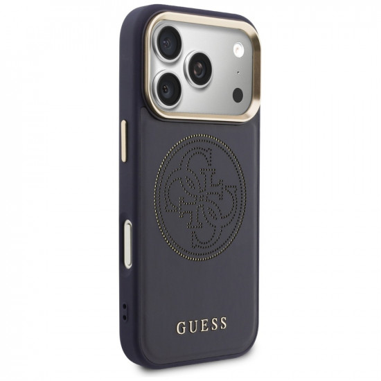 Guess Perforated 4G MagSafe case for iPhone 17 Pro blue