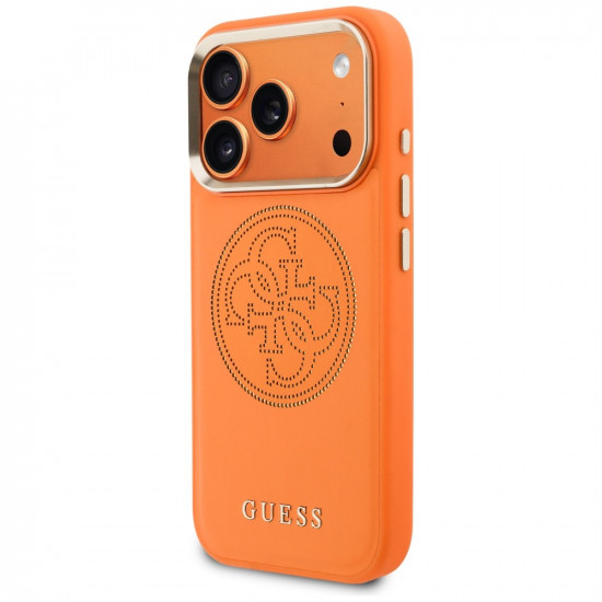 Guess Perforated 4G MagSafe case for iPhone 17 Pro orange
