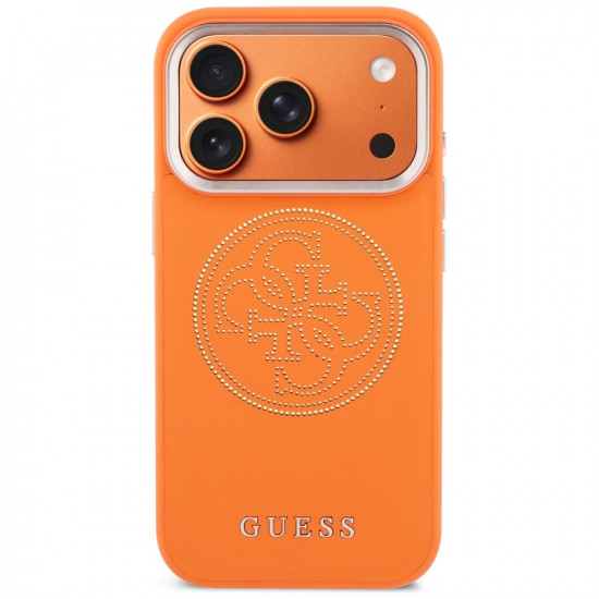 Guess Perforated 4G MagSafe case for iPhone 17 Pro orange