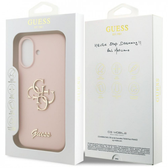 Guess Silicone Big 4G Script Case for iPhone 17 Pink