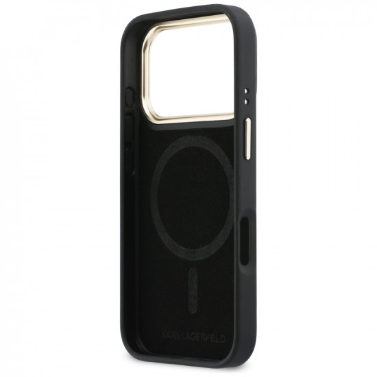 Karl Lagerfeld Croco KL Script Logo MagSafe Case for iPhone 17 Pro Max Black Karl Lagerfeld Croco KL Script Logo MagSafe Case for iPhone 17 Pro Max Black