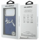 Karl Lagerfeld IML Choupettes Karl Script Logo MagSafe Case for iPhone 17 Pro Blue