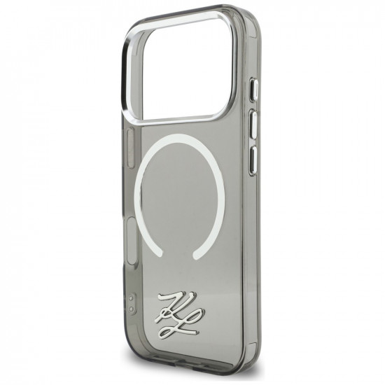 Karl Lagerfeld IML KL Script Logo MagSafe Case for iPhone 17 Pro Black