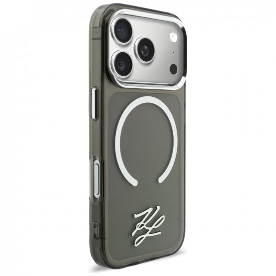 Karl Lagerfeld IML KL Script Logo MagSafe Case for iPhone 17 Pro Max Black