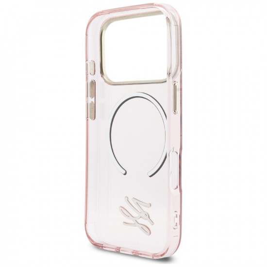 Karl Lagerfeld IML KL Script Logo MagSafe Case for iPhone 17 Pro Pink Karl Lagerfeld IML KL Script Logo MagSafe Case for iPhone 17 Pro Pink