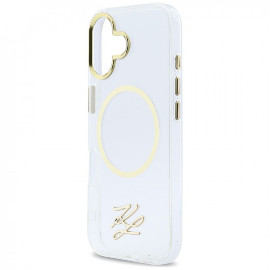 Karl Lagerfeld IML KL Script Logo MagSafe Case for iPhone 17 Clear