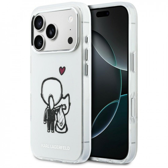 Karl Lagerfeld Karl &amp; Choupette Back MagSafe Case for iPhone 17 Pro Max Clear