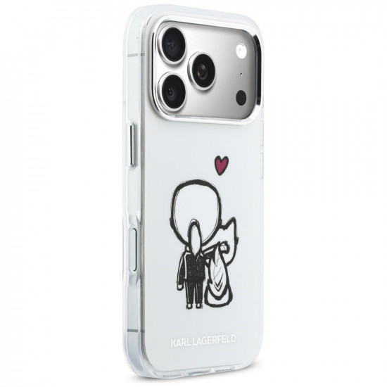 Karl Lagerfeld Karl &amp; Choupette Back MagSafe Case for iPhone 17 Pro Clear