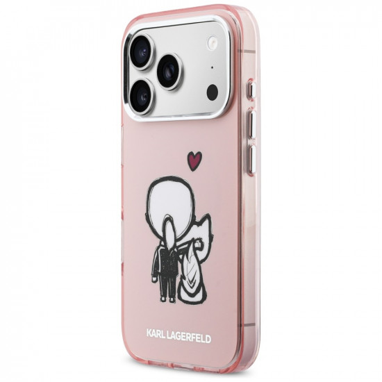 Karl Lagerfeld Karl & Choupette Back MagSafe Case for iPhone 17 Pro Pink Karl Lagerfeld Karl & Choupette Back MagSafe Case for iPhone 17 Pro Pink
