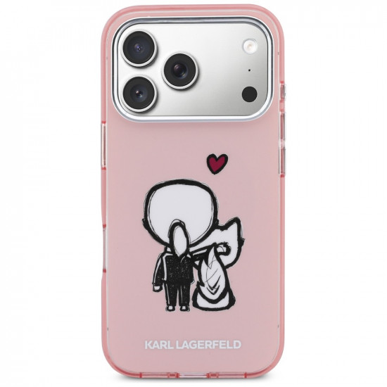 Karl Lagerfeld Karl & Choupette Back MagSafe Case for iPhone 17 Pro Pink Karl Lagerfeld Karl & Choupette Back MagSafe Case for iPhone 17 Pro Pink