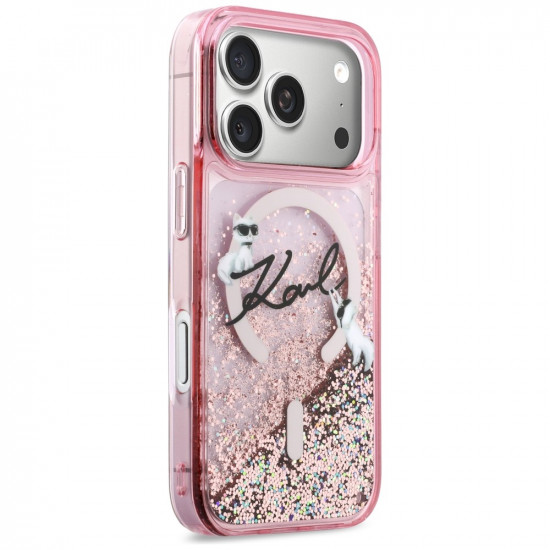 Case Karl Lagerfeld Liquid Glitter Karl Script Logo MagSafe for iPhone 17 Pro Max pink Case Karl Lagerfeld Liquid Glitter Karl Script Logo MagSafe for iPhone 17 Pro Max pink