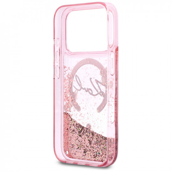 Case Karl Lagerfeld Liquid Glitter Karl Script Logo MagSafe for iPhone 17 Pro pink Case Karl Lagerfeld Liquid Glitter Karl Script Logo MagSafe for iPhone 17 Pro pink