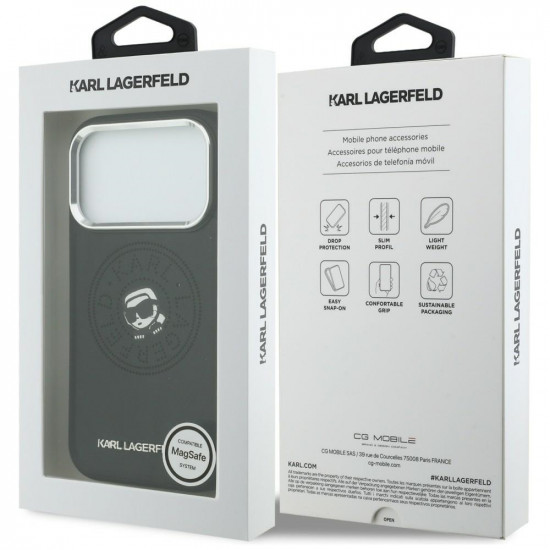 Karl Lagerfeld Point &amp; Karl Sketch MagSafe Case for iPhone 17 Pro Max Black