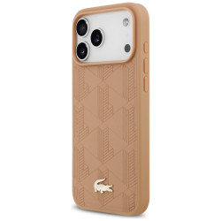 Lacoste Nomograme Gold Logo MagSafe Case for iPhone 17 Pro Max Pink