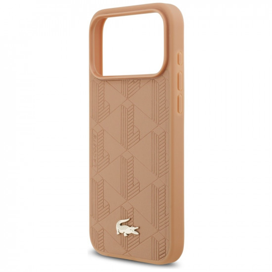Lacoste Nomograme Gold Logo MagSafe Case for iPhone 17 Pro Max Pink