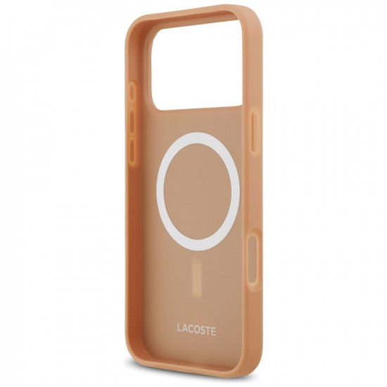 Lacoste Nomograme Gold Logo MagSafe Case for iPhone 17 Pro Max Pink