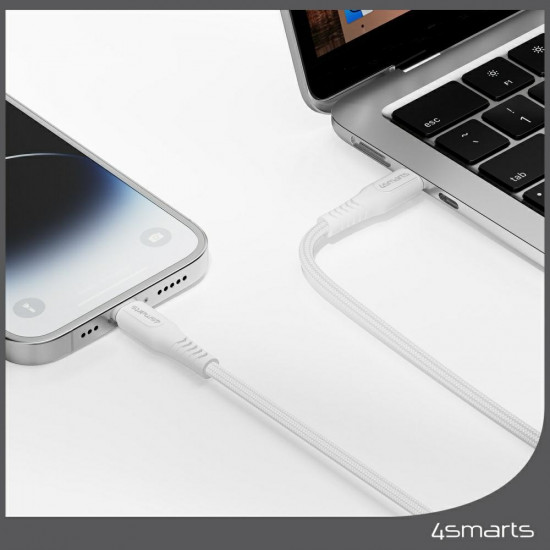 4smarts Lightning to USB-C cable 30W 1.5m white 4smarts Lightning to USB-C cable 30W 1.5m white