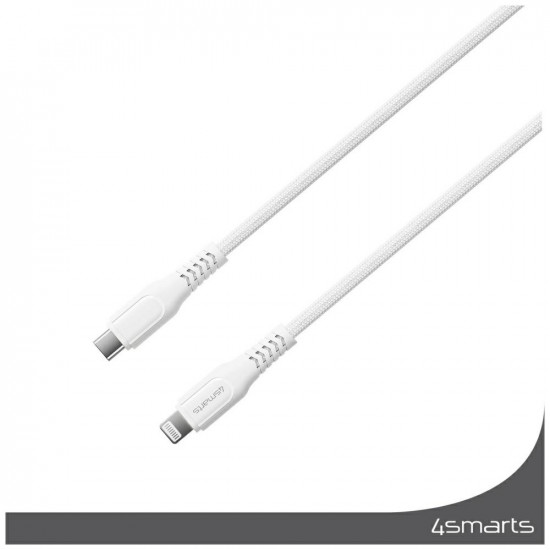 4smarts Lightning to USB-C cable 30W 1.5m white 4smarts Lightning to USB-C cable 30W 1.5m white