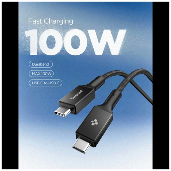Spigen EB10015CC Essential USB-C Cable 100W 1.5m Black Spigen EB10015CC Essential USB-C Cable 100W 1.5m Black
