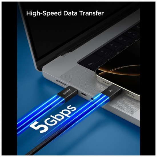 Spigen EB10015CC Essential USB-C Cable 100W 1.5m Black Spigen EB10015CC Essential USB-C Cable 100W 1.5m Black