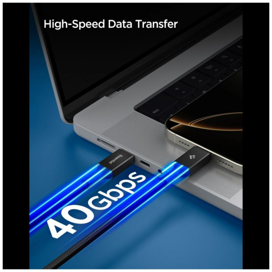 Spigen EB24015CC Essential USB-C Cable 240W 1.5m Black Spigen EB24015CC Essential USB-C Cable 240W 1.5m Black