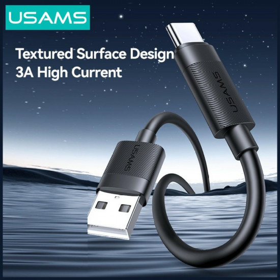 Cable USAMS U94 18W USB-C to USB-A 1m black Cable USAMS U94 18W USB-C to USB-A 1m black