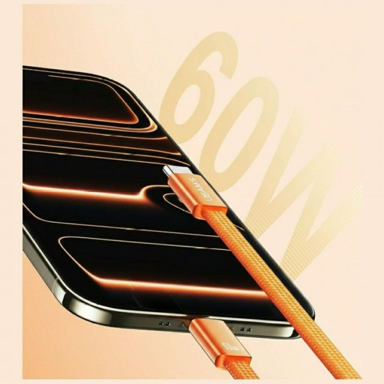 Cable USAMS U96 60W USB-C to USB-C 1.2m orange