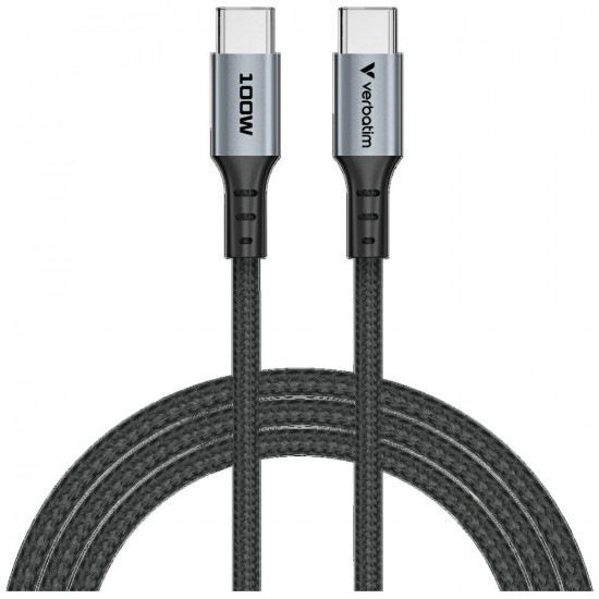 Verbatim Sync & Charge USB-C to USB-C Cable 100W PD3.0/QC3.0 120cm Black 31846 Verbatim Sync & Charge USB-C to USB-C Cable 100W PD3.0/QC3.0 120cm Black 31846