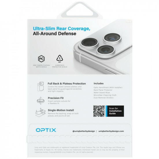 UNIQ Optix Aeroshield+ Camera Module Protector for iPhone 17 Pro Max Clear