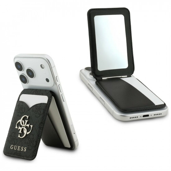 Guess 4G Stand & Mirror Magsafe Wallet with Mirror, Black Guess 4G Stand & Mirror Magsafe Wallet with Mirror, Black