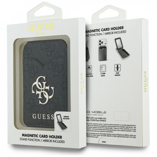 Guess 4G Stand & Mirror Magsafe Wallet with Mirror, Black Guess 4G Stand & Mirror Magsafe Wallet with Mirror, Black