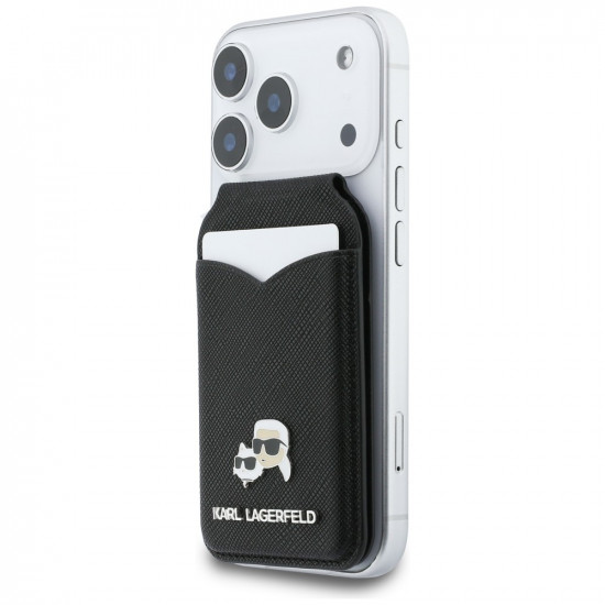 Karl Lagerfeld Stand Mirror MagSafe Wallet with Mirror Black