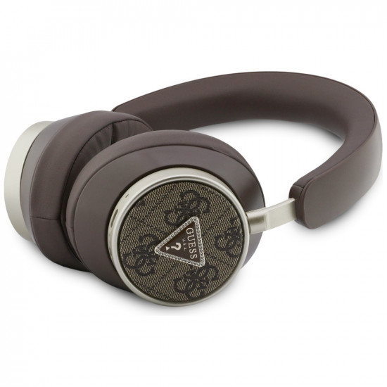 Headphones Guess 4G Triangle Logo Bluetooth ENC brown